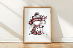 Whimsical Valentine Snowmen Clipart Product Image 3