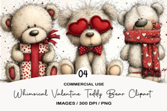 Whimsical Valentine Teddy Bear Png Product Image 1