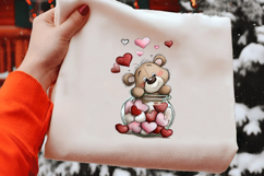 Whimsical Valentine Teddy Bear Clipart Product Image 2