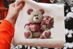 Whimsical Valentine Teddy Bear Clipart Product Image 2