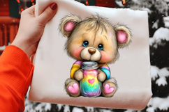 Whimsical Valentine Teddy Bear Clipart Product Image 2