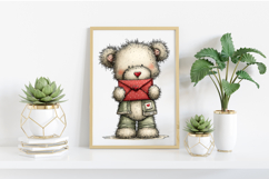 Whimsical Valentine Teddy Bear Clipart Product Image 2