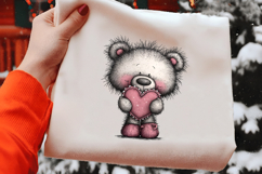 Whimsical Valentine Teddy Bear Clipart Product Image 2