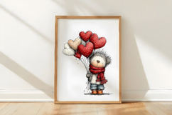 Whimsical Valentine Teddy Bear Clipart Product Image 3