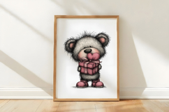 Whimsical Valentine Teddy Bear Clipart Product Image 3