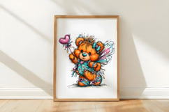 Whimsical Valentine Teddy Bear Clipart Product Image 3