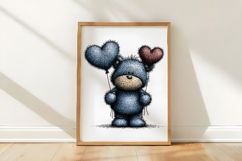 Whimsical Valentine Teddy Bear Clipart Product Image 3