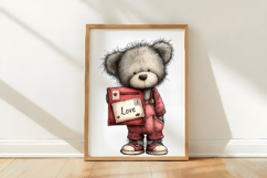 Whimsical Valentine Teddy Bear Clipart Product Image 3