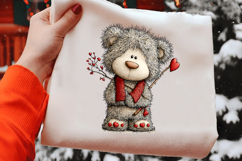 Whimsical Valentine Teddy Clipart Product Image 2
