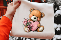 Whimsical Valentine Teddy Clipart Product Image 2