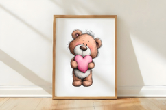 Whimsical Valentine Teddy Clipart Product Image 3