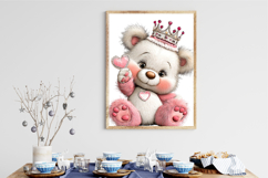 Whimsical Valentine Teddy Clipart Product Image 3