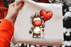 Whimsical Valentine Unicorn Clipart Product Image 2