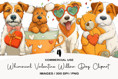 Whimsical Valentine Willow Dog Clipart Product Image 1