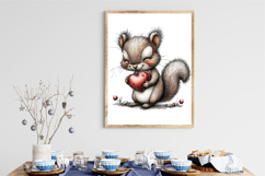 Whimsical Valentine Woodland Animals Clipart Product Image 3