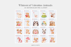 Whimsical Valentine Animals Clipart Product Image 3