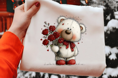 Whimsical Valentines Bear Clipart Product Image 2