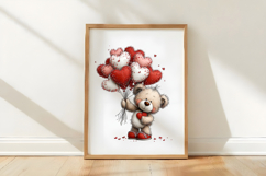 Whimsical Valentines Bear Clipart Product Image 3