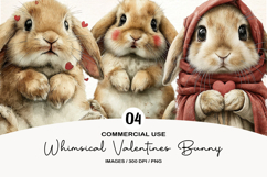 Whimsical Valentines Bunny Clipart Product Image 1