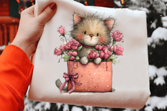 Whimsical Valentines Cat Clipart Product Image 2