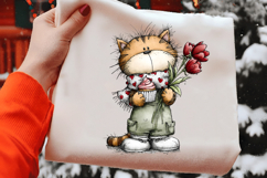 Whimsical Valentines Cat Clipart Product Image 2
