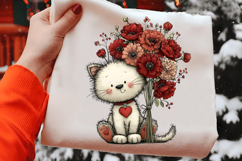 Whimsical Valentines Cat Clipart Product Image 2