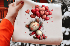 Whimsical Valentines Cat Clipart Product Image 2
