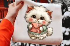 Whimsical Valentines Cat Clipart Product Image 2