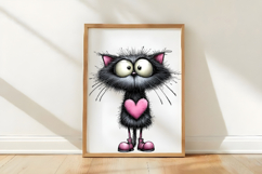 Whimsical Valentines Cat Clipart Product Image 3