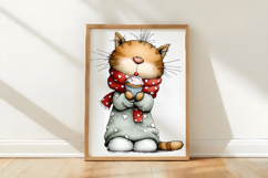 Whimsical Valentines Cat Clipart Product Image 3