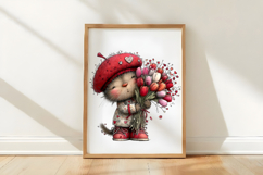 Whimsical Valentines Cat Clipart Product Image 3