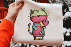 Whimsical Valentines Day Cat Clipart Product Image 2