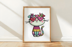 Whimsical Valentines Day Cat Clipart Product Image 3
