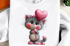 Whimsical Valentines Day Cats Clipart Product Image 3