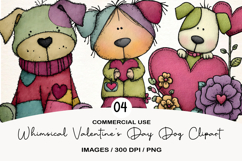 Whimsical Valentines Day Dog Clipart Product Image 1