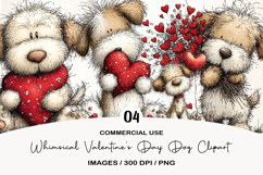 Whimsical Valentines Day Dog Clipart Product Image 1