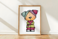 Whimsical Valentines Day Dog Clipart Product Image 3