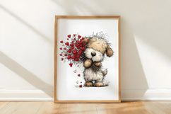 Whimsical Valentines Day Dog Clipart Product Image 3