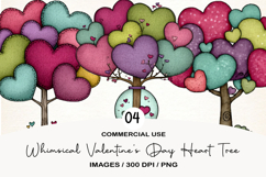 Whimsical Valentines Day Heart Tree Png Product Image 1