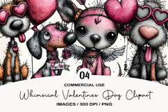 Whimsical Valentines Dog Clipart Product Image 1