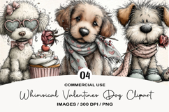 Whimsical Valentines Dog Clipart Product Image 1