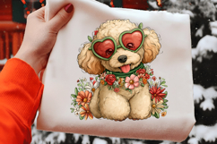 Whimsical Valentines Dog Clipart Product Image 2