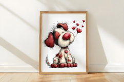 Whimsical Valentines Dog Clipart Product Image 3