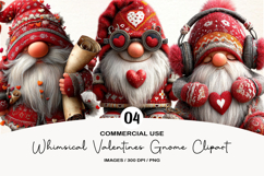 Whimsical Valentines Gnome Clipart Product Image 1