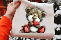 Whimsical Valentines Teddy Bear Clipart Product Image 2