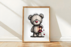 Whimsical Valentines Teddy Bear Clipart Product Image 3
