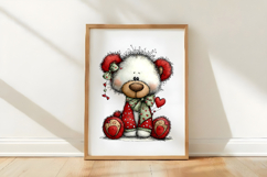 Whimsical Valentines Teddy Bear Clipart Product Image 3