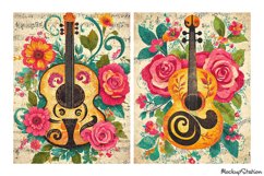 Vintage Guitar Junk Journal Pages |Retro Papers Product Image 3