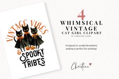 Whimsical Vintage Cat Girls Clipart Product Image 2
