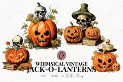 Whimsical Vintage Jack O Lantern Clipart Product Image 1